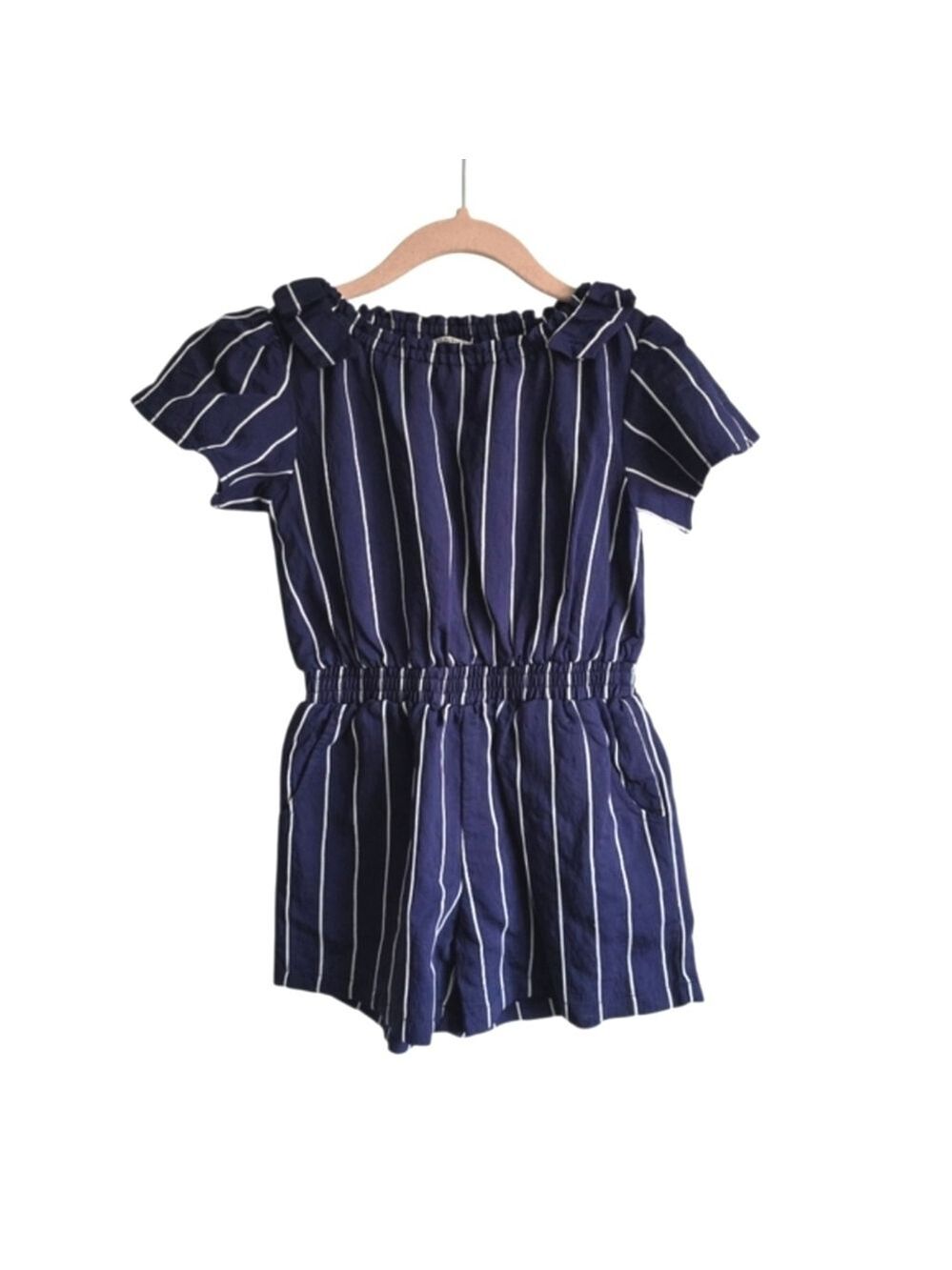 Habitual Striped Romper Blue and White 4T - Picture 3 of 11